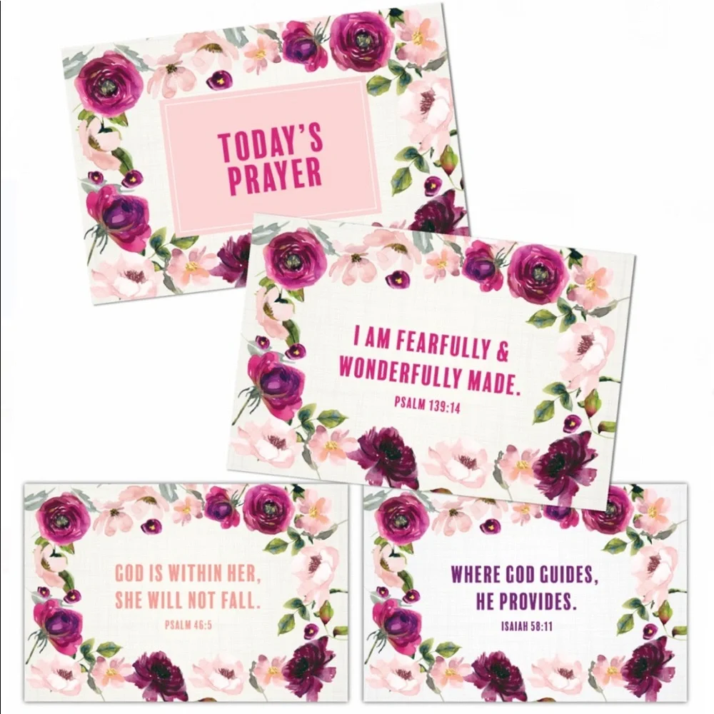 Christian Floral Prayer Cards, 2 Sets (20 ct ea)